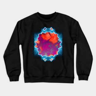 Electrifying Neon Glitch - Abstract Pop Art Crewneck Sweatshirt